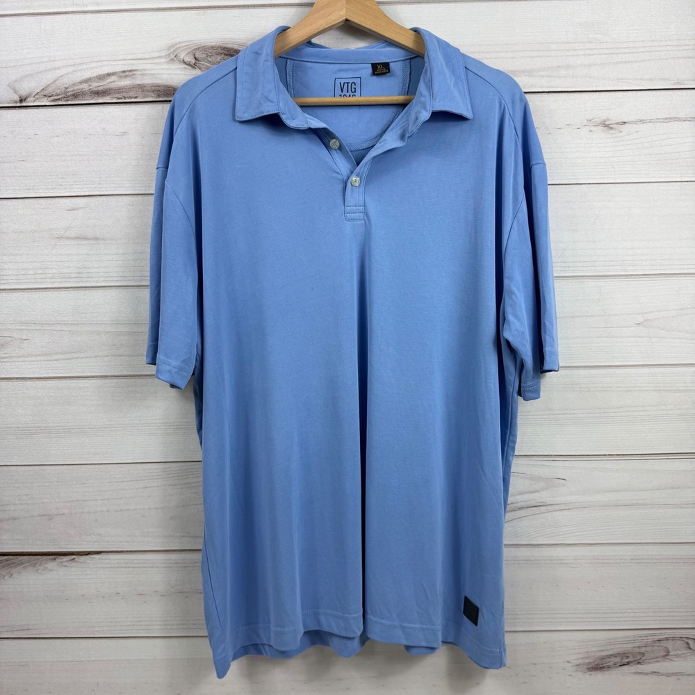 VTG 1946 Mens XL Blue Polo Shirt Short Sleeve‎ Casual Golf Lightweight Soft